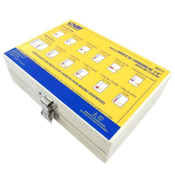 Juego de brocas para Router de Carburo 15 Pz 284112 Obi 2