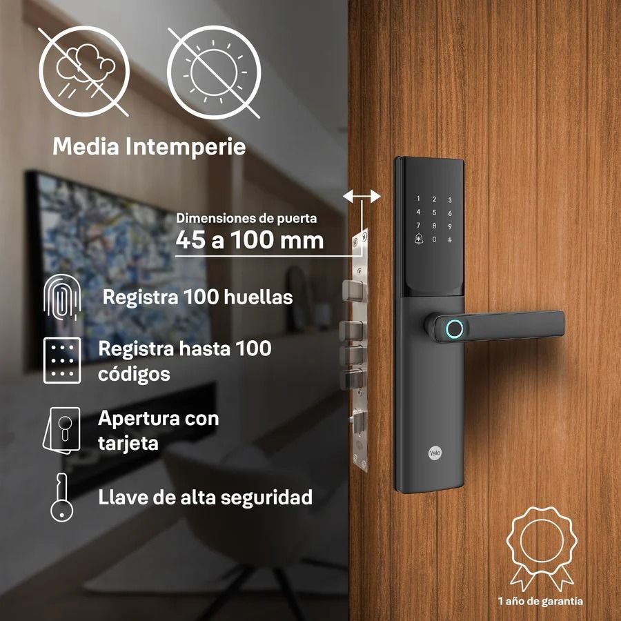 Cerradura Digital Sensor RF de Huella con IA Julios MX83425 Yale 5