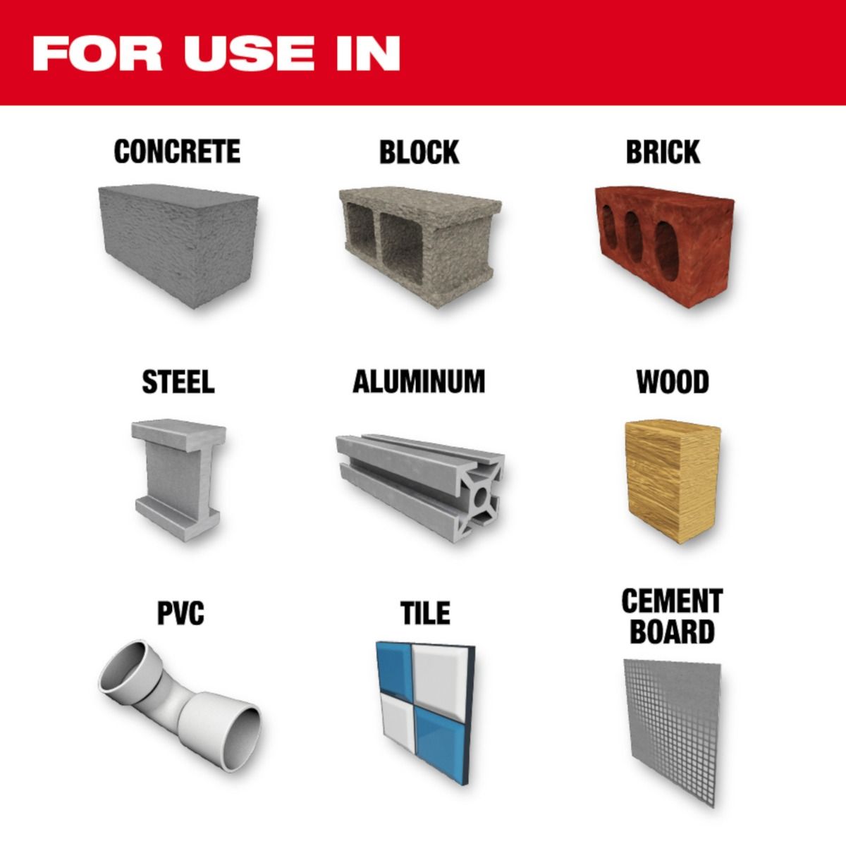 Broca de carburo Multi Material 1/2" X 6” 48-20-8892 Milwaukee 4