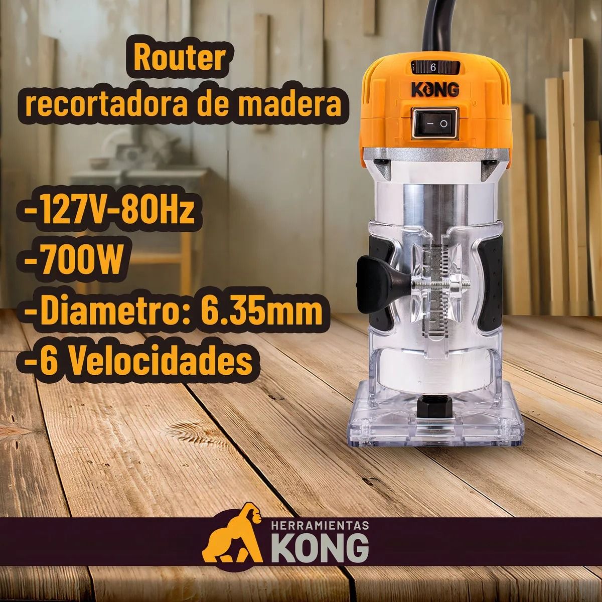 Router 700W 1/4” K0-3709 Kong 9