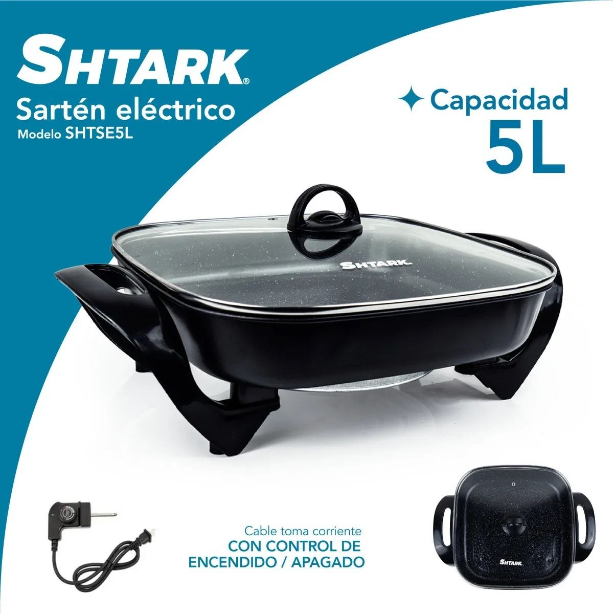 Sartén Eléctrico 1500W 5L SHTSE Shtark 2