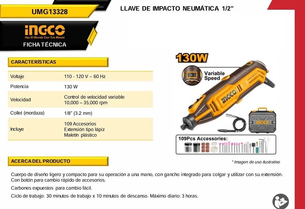 Mototool 130W UMG13328 Ingco 2